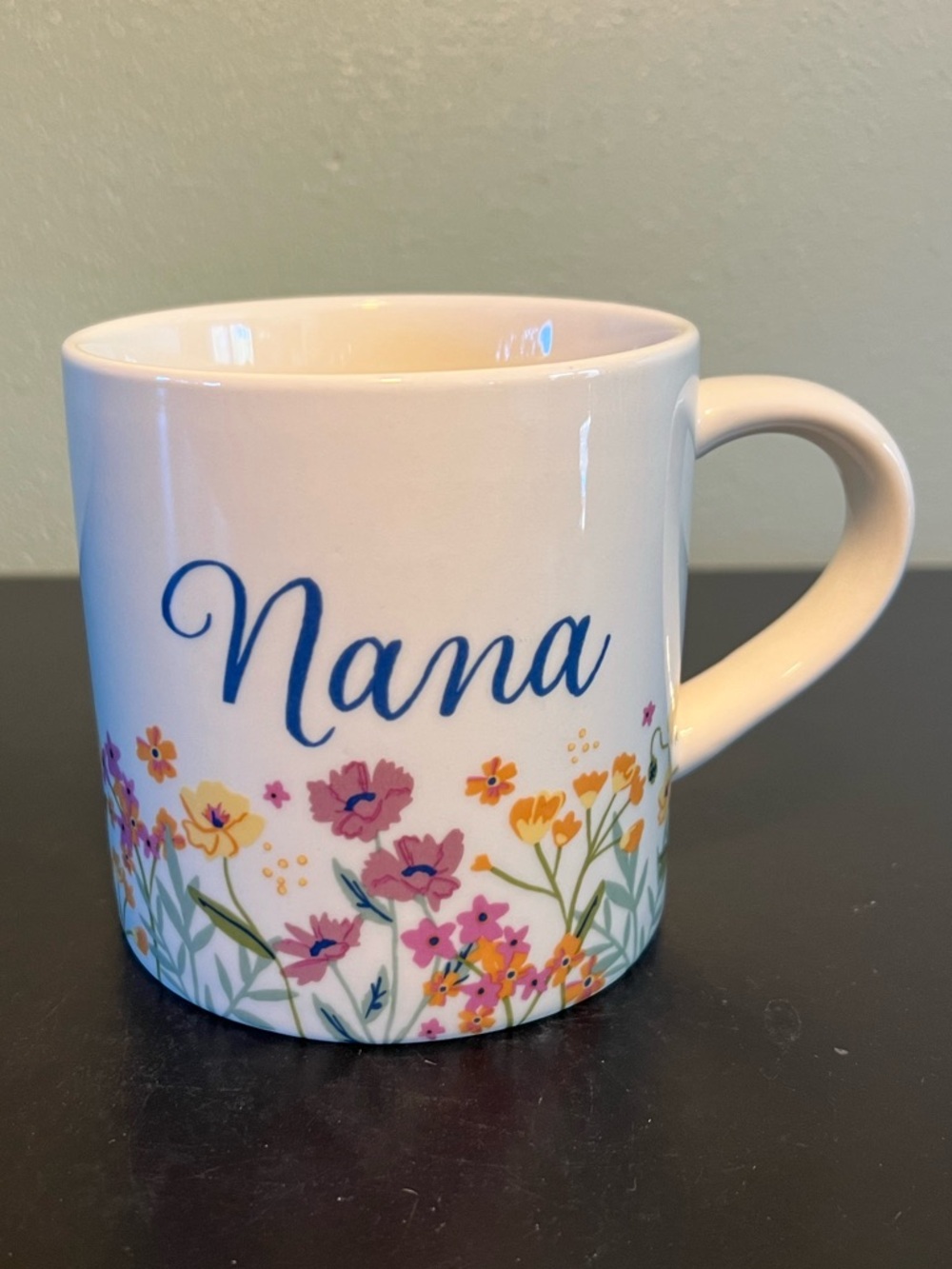 Threshold Nana Floral Mug Blue Script Ceramic Coffee Cup 16oz Grandma Gift Boho